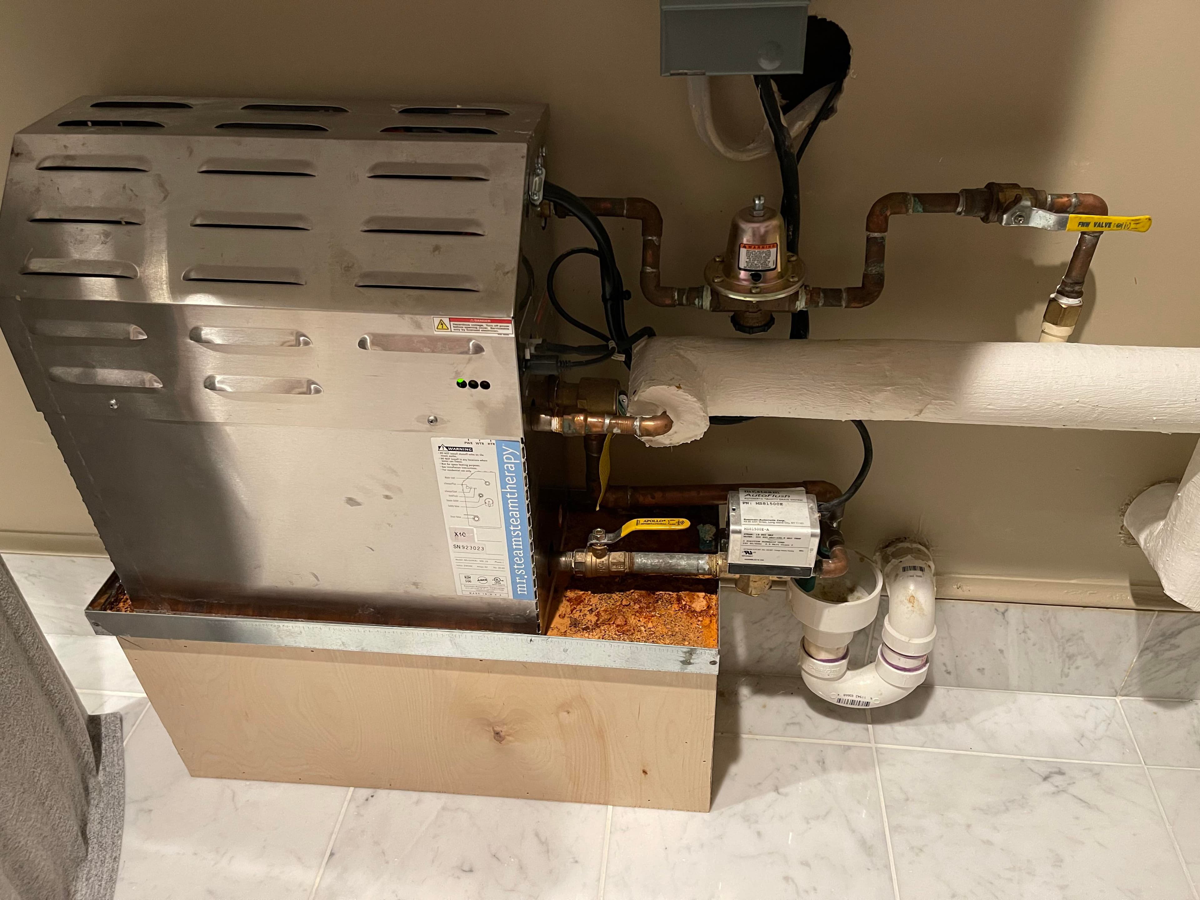 Luxury steam shower with rain head